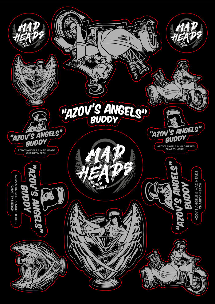 Sticker pack "Azov's Angels x Mad Heads"