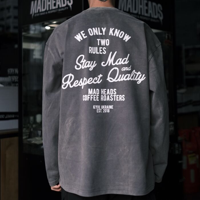 Longsleeve Gray stonewash "2 rules"