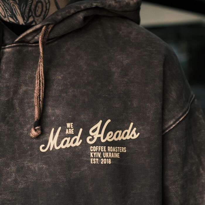Hoodie Gray stonewash "2 rules"